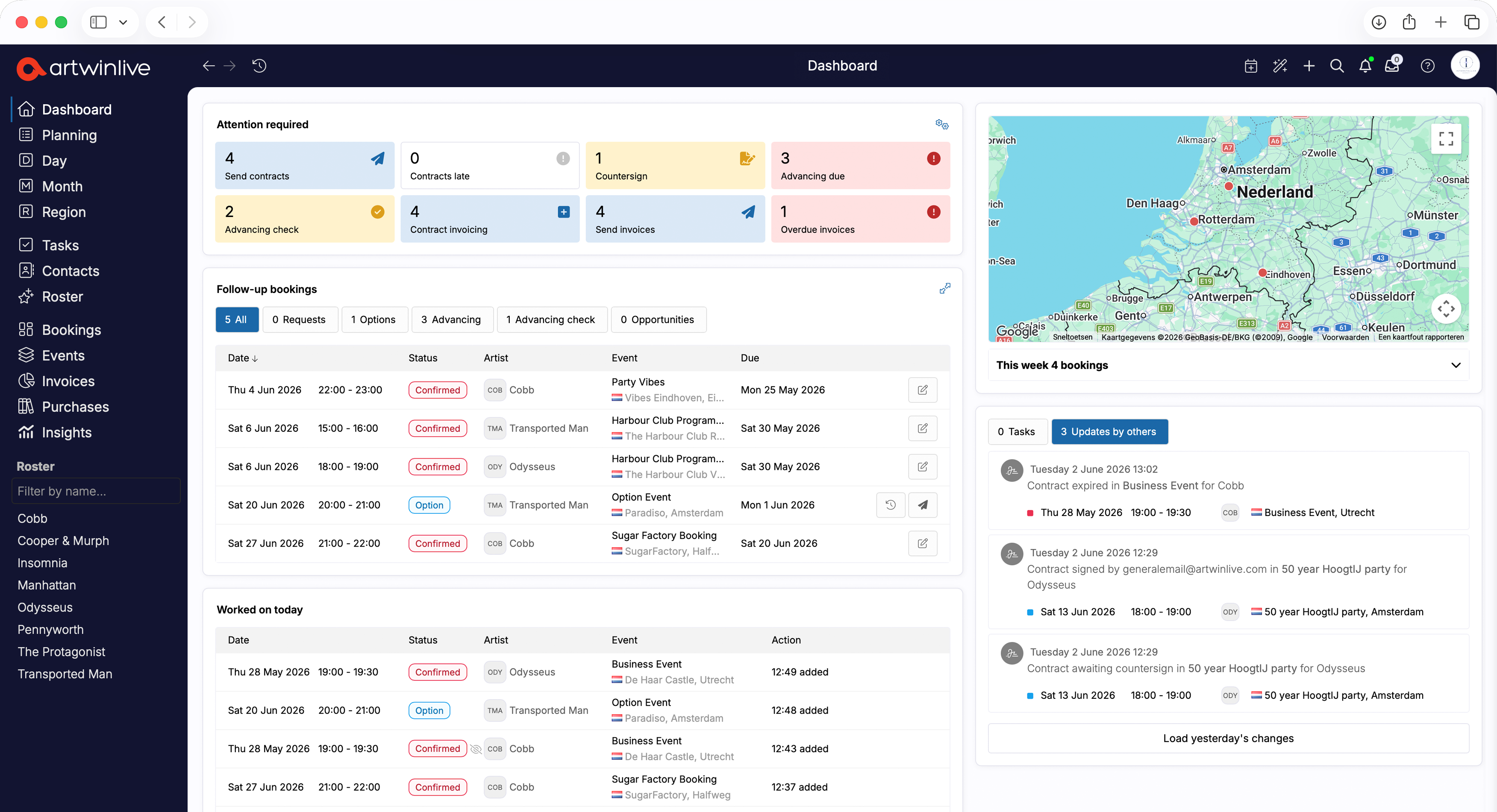 Artwin Live planning overview